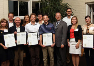 students with their awards and faculty