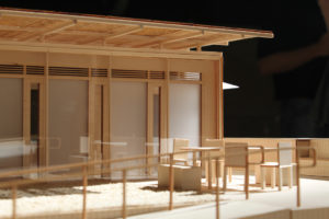 An architectural model of the house.