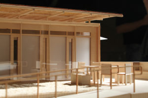 An architectural model of the house.