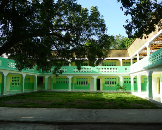 The right yellow and green L'Exode Secondary School