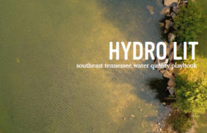 horizontal photo of the book cover for Hyrdrolit showing water along a riverbank