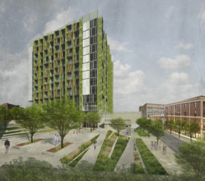 West Green Roof to East Tower Graphic Rendering