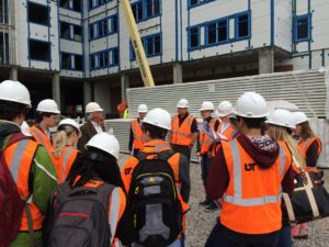 Students on field trip to construction site