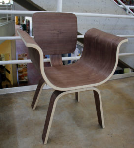 A graceful wooden chair