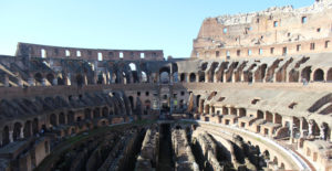 The ruins of the colosseum in Rome