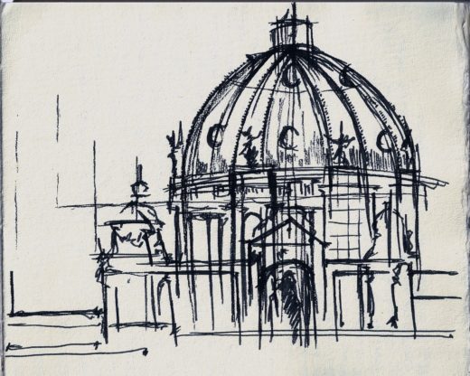 pencil sketch of building