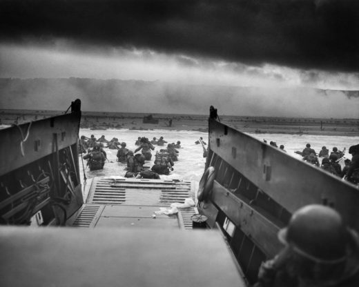 Black and white image of Normandy Invasion