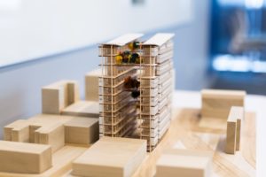 Model of a wood-frame high-rise structure