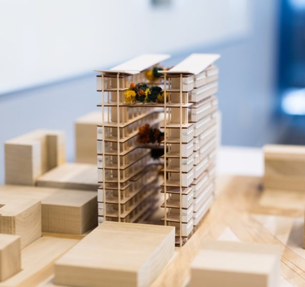 Model of a wood-frame high-rise structure