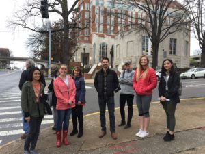 Alumni and friends on tour of campus for Centennial Jubilee