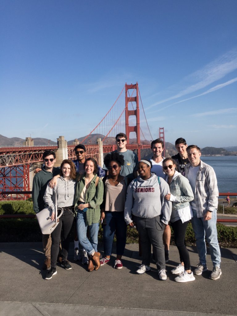 Students at Golden Gate Bridge