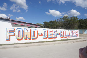 Fond-des-Blancs printed on wall in Haiti