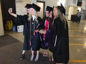 Student selfie at Spring Commencement 2018