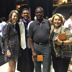 Student and family at Spring Commencement 2018