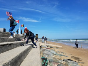 Students on Normandy Beach