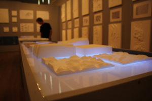 Landscape Architecture exhibit lighted table
