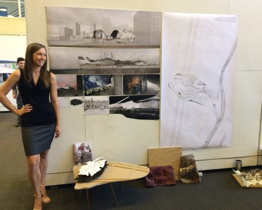 Ashlin Fox stands with her designs during final review