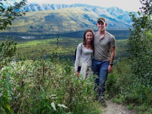 Ashlin Fox with fiance in Alaska