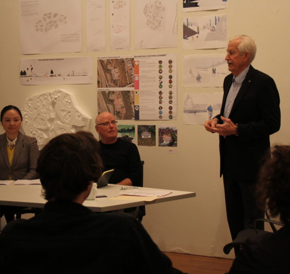 Landscape Architecture Reaccreditation board speaking to college
