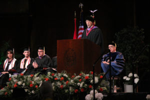 dean speaking at graduation