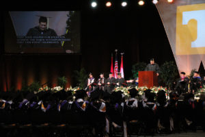 faculty speaking at graduation