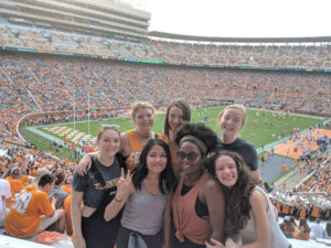 students in neyland stadium at football game