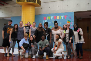 Group photo of students, faculty and staff at the diversity come together event