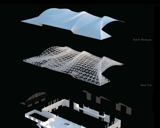 Exploded view of aquatic center