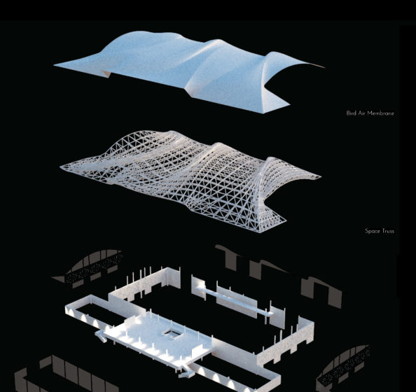 Exploded view of aquatic center