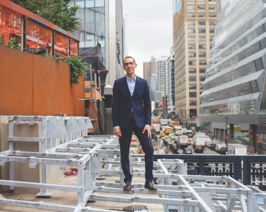 Patrick Hazari stands atop The High Line, photo by Liz Ligon