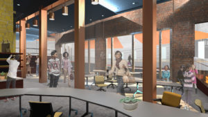 rendering of interior of retail space