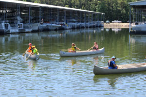canoers on the lake