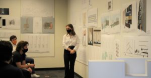 image of student presenting at final reviews