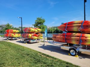 Tennessee RiverLine launch event kayaks