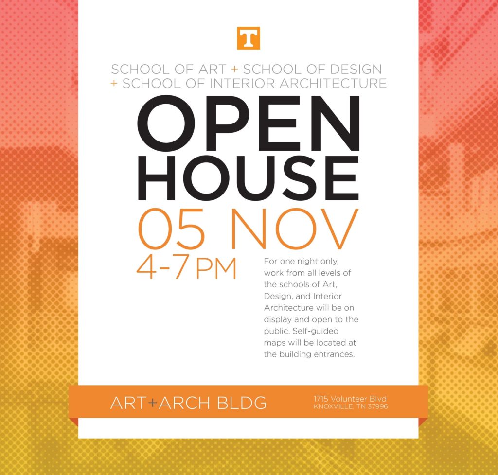 graphic image announcing open house