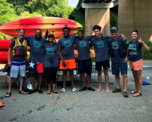 diverse kayakers