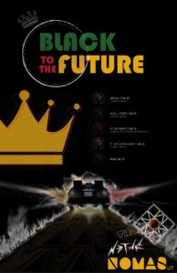 graphic image with "Black to the Future" and a list of activities