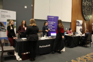 students and professionals at Career Day