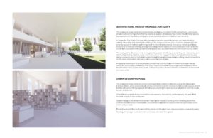 renderings of exterior and interior of library