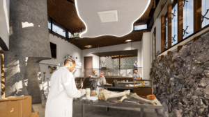 rendering of fossil research lab