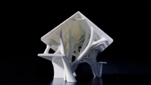 white 3D printed sculpture
