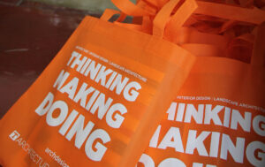 open house bags that say thinking making and doing