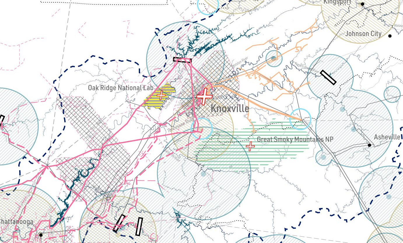 map of Knoxville region