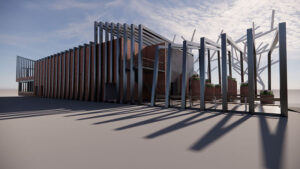 Studio final renderings for the Jordan-Wooten Unity Center, a visitors center in South Pittsburg, TN.