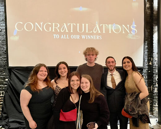Seven students from the School of Design at the 2024 ADDYs hosted by the Knoxville chapter of the American Advertising Federation.