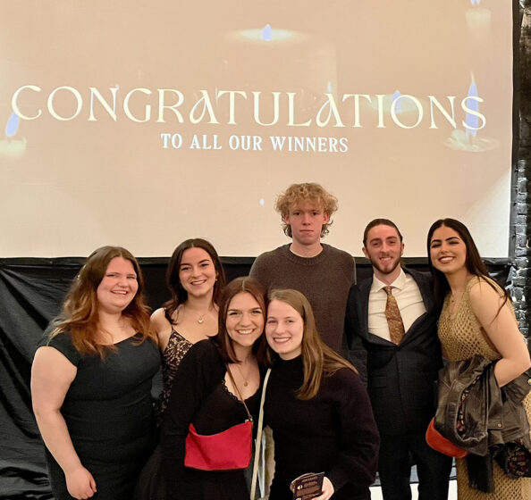 Seven students from the School of Design at the 2024 ADDYs hosted by the Knoxville chapter of the American Advertising Federation.