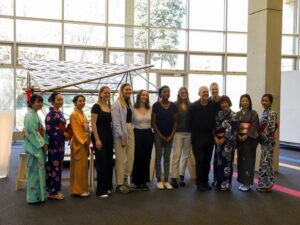 Professor David Matthews poses with a handful of students from his studio and members from the Knoxville Asian Festival and Japan America Society of Tennessee.