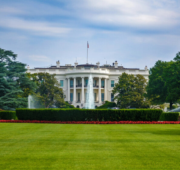 Exterior of the White House.