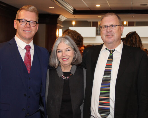 Gary Gaston, left, with Marleen Davis, center, and TK Davis.