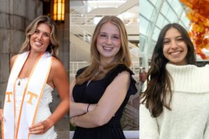 Headshots of the Metropolis Future100 recipients, from left to right: Kate O'Neil, Kiera Rupp, and Cecilia Torres-Panzera